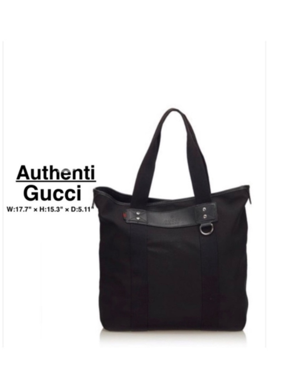 Gucci Canvas Tote Bag Classic Black in excellent condition code 268175 520981 ⭐️
